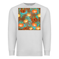 Dove Grey plaid fall pumpkin seamless Premium Sweatshirt - AdoDesignShop