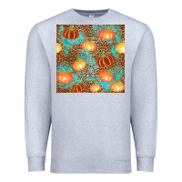 Heather Grey plaid fall pumpkin seamless Premium Sweatshirt - AdoDesignShop