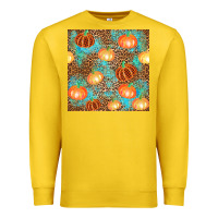 Lemon plaid fall pumpkin seamless Premium Sweatshirt - AdoDesignShop