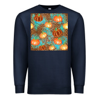 Navy plaid fall pumpkin seamless Premium Sweatshirt - AdoDesignShop