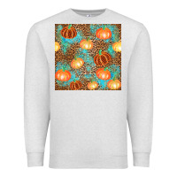 Oatmeal Heather plaid fall pumpkin seamless Premium Sweatshirt - AdoDesignShop