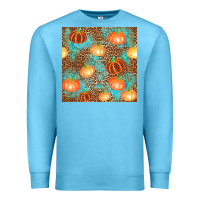 Ocean Blue plaid fall pumpkin seamless Premium Sweatshirt - AdoDesignShop