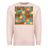 Pale Pink plaid fall pumpkin seamless Premium Sweatshirt - AdoDesignShop