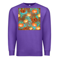 Purple plaid fall pumpkin seamless Premium Sweatshirt - AdoDesignShop