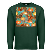 Sports Green plaid fall pumpkin seamless Premium Sweatshirt - AdoDesignShop
