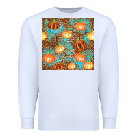 White plaid fall pumpkin seamless Premium Sweatshirt - AdoDesignShop