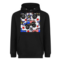 Black usa monster truck seamless pattern Heavyweight Hoodie - BundleAndBundleShop