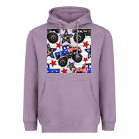 Lavender usa monster truck seamless pattern Heavyweight Hoodie - BundleAndBundleShop
