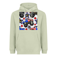 Matcha usa monster truck seamless pattern Heavyweight Hoodie - BundleAndBundleShop