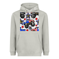 Moon Dust usa monster truck seamless pattern Heavyweight Hoodie - BundleAndBundleShop