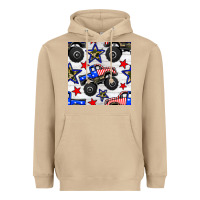Mushroom usa monster truck seamless pattern Heavyweight Hoodie - BundleAndBundleShop