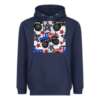 Navy usa monster truck seamless pattern Heavyweight Hoodie - BundleAndBundleShop