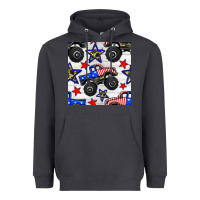 Smoke usa monster truck seamless pattern Heavyweight Hoodie - BundleAndBundleShop