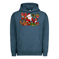 Pigment Midnight Navy joy christmas with santa bbs Urban Hoodie - BundleAndBundleShop