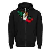 Black mexico Zipper Hoodie - CowhideDigitalArt