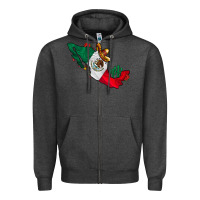 Charcoal Heather mexico Zipper Hoodie - CowhideDigitalArt
