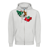 Dove Grey mexico Zipper Hoodie - CowhideDigitalArt