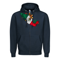 Navy mexico Zipper Hoodie - CowhideDigitalArt