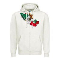 Oatmeal Heather mexico Zipper Hoodie - CowhideDigitalArt