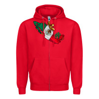 Red mexico Zipper Hoodie - CowhideDigitalArt