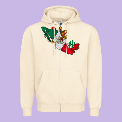 Mexico Zipper Hoodie Designed By Cowhidedigitalart