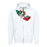 White mexico Zipper Hoodie - CowhideDigitalArt