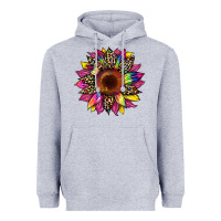 Heather Grey tie dye leopard sunflower Heavyweight Hoodie - Artiststas