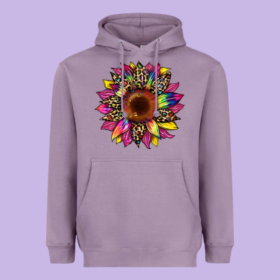 Tie Dye Leopard Sunflower Heavyweight Hoodie Designed By Artiststas