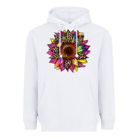 White tie dye leopard sunflower Heavyweight Hoodie - Artiststas