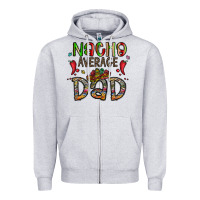 Heather Grey nacho average dad Zipper Hoodie - CowhideDigitalArt