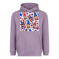 Lavender 4th of july patriotic gnome seamless pattern Heavyweight Hoodie - BundleAndBundleShop