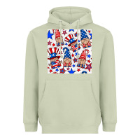Matcha 4th of july patriotic gnome seamless pattern Heavyweight Hoodie - BundleAndBundleShop