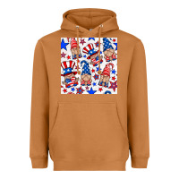 Meerkat 4th of july patriotic gnome seamless pattern Heavyweight Hoodie - BundleAndBundleShop