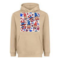 Mushroom 4th of july patriotic gnome seamless pattern Heavyweight Hoodie - BundleAndBundleShop