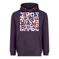 Plum 4th of july patriotic gnome seamless pattern Heavyweight Hoodie - BundleAndBundleShop