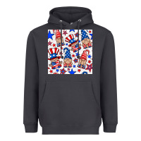 Smoke 4th of july patriotic gnome seamless pattern Heavyweight Hoodie - BundleAndBundleShop