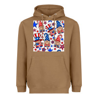 Toasted Coconut 4th of july patriotic gnome seamless pattern Heavyweight Hoodie - BundleAndBundleShop