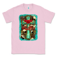 Bubblegum Pink cross faith background Classic Tee - BarkalooDesign