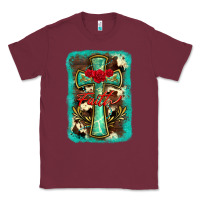 Burgundy cross faith background Classic Tee - BarkalooDesign