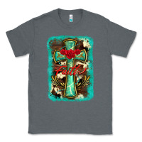 Charcoal Heather cross faith background Classic Tee - BarkalooDesign