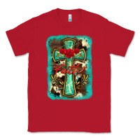Red cross faith background Classic Tee - BarkalooDesign