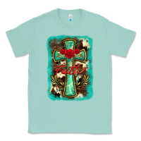 Seafoam cross faith background Classic Tee - BarkalooDesign