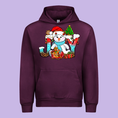 Joy Christmas With Snowman Bbs Urban Hoodie Designed By Bundleandbundleshop
