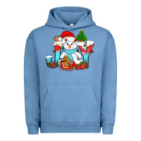 Pigment Pebble Blue joy christmas with snowman bbs Urban Hoodie - BundleAndBundleShop