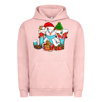 Pigment Salmon joy christmas with snowman bbs Urban Hoodie - BundleAndBundleShop