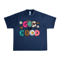 Navy god is good Urban Heavy Tee - texasbilliewilder