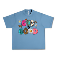 Pebble Blue god is good Urban Heavy Tee - texasbilliewilder