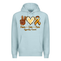 Blue Mist Peace love cure Appendix Cancer Premium Hoodie - NancyCooperArtShop