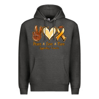 Charcoal Heather Peace love cure Appendix Cancer Premium Hoodie - NancyCooperArtShop