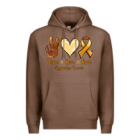 Chestnut Peace love cure Appendix Cancer Premium Hoodie - NancyCooperArtShop